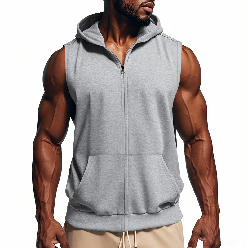 Herren ärmelloses Kapuzenshirt aus atmungsaktivem Material