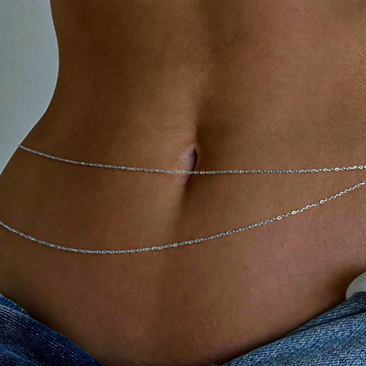 Damen Bauchkette aus hochwertigem Edelstahl mit filigranem Design Shop Nory