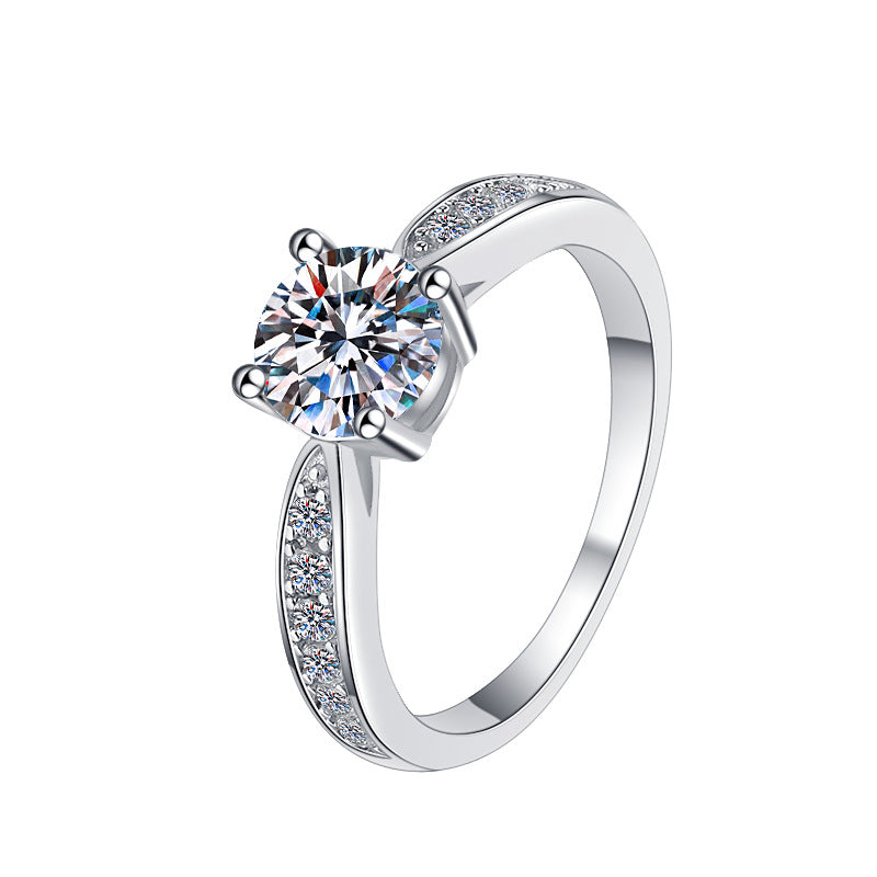 Damenring mit funkelndem rot gefasstem Kristall und elegantem Zirkonia-Besatz Shop Nory