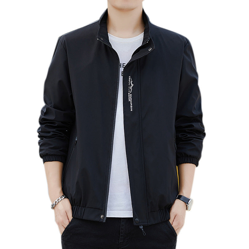 Herren Leichte wasserabweisende Kapuzenjacke im Urban-Minimalstil mit Reißverschluss Shop Nory