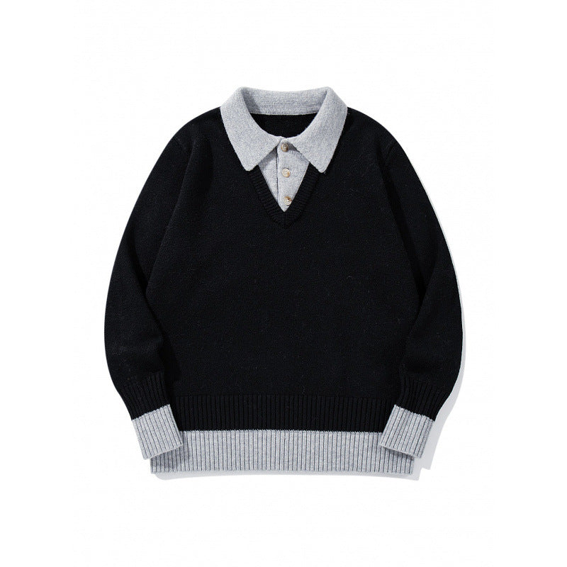 Herren Oversized Feinstrick-Polo mit kontrastbesetztem Hemdkragen und Rippenbündchen Shop Nory
