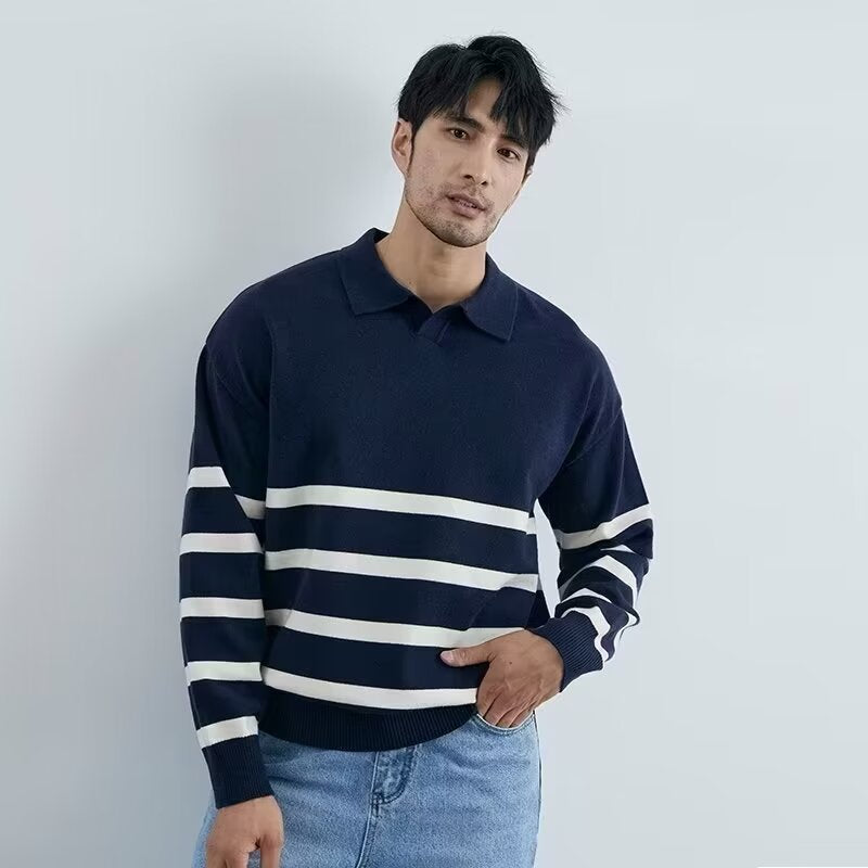 Herren Modisches Strickoberteil mit Streifen Shop Nory