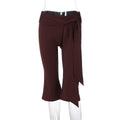 Damen Sportliche Capri-Hose mit elegantem Wickelband