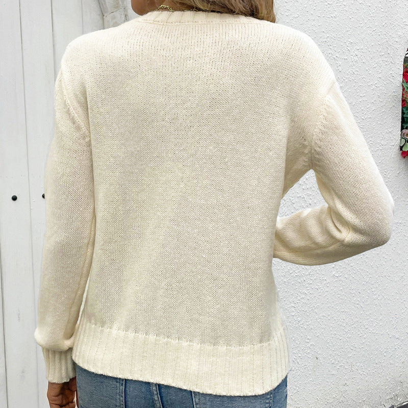Damen Feinstrick-Pullover mit Wellen-Ajourmuster, Rundhals & legerer Passform Shop Nory