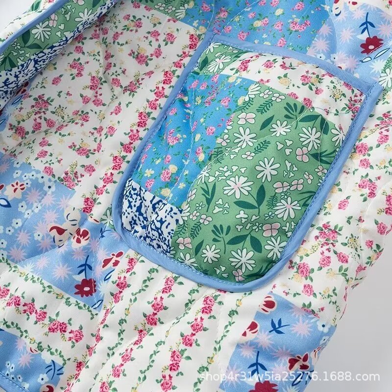 Damen Steppjacke im Patchwork-Quiltstil mit Schalkragen und aufgesetzten Taschen Shop Nory