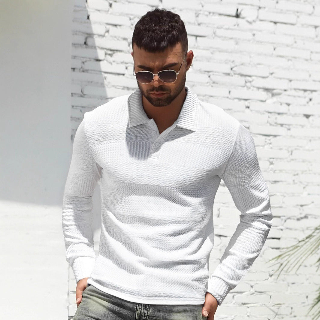 Herren Langarm Poloshirt