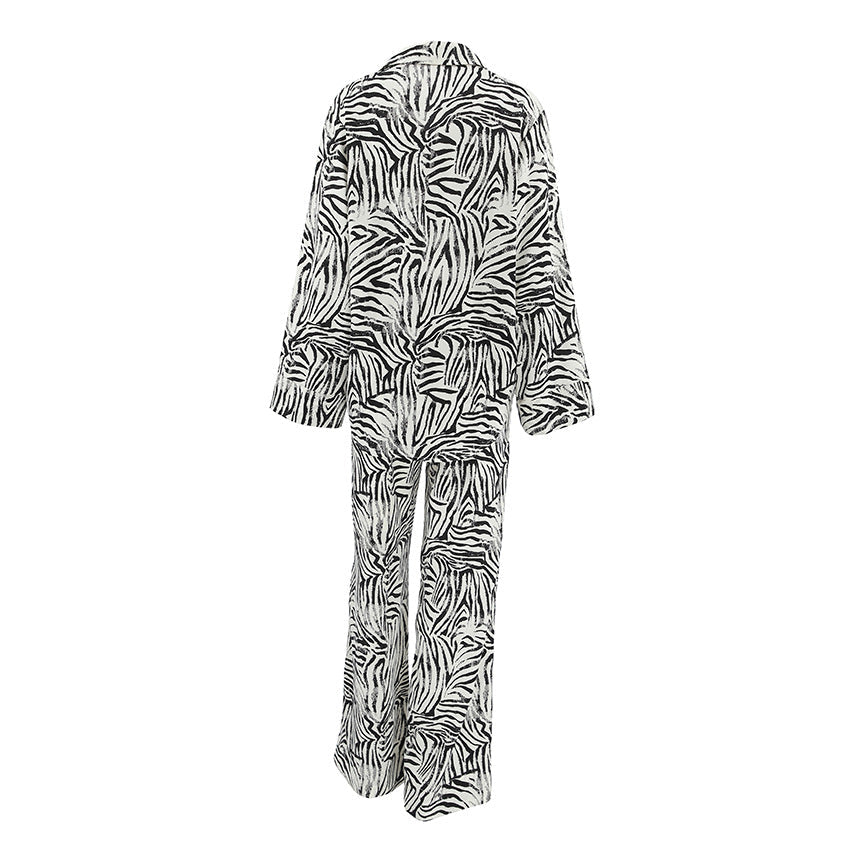 Damen Elegante ZShopnoryra-Muster Übergröße Pyjama-Anzug