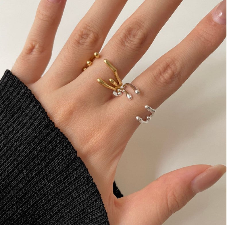 Damen Offener Ring mit kunstvollem Astdesign Shop Nory