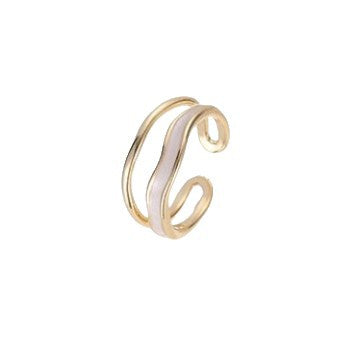 Damen Geometrischer Silberring mit fließendem Design Shop Nory