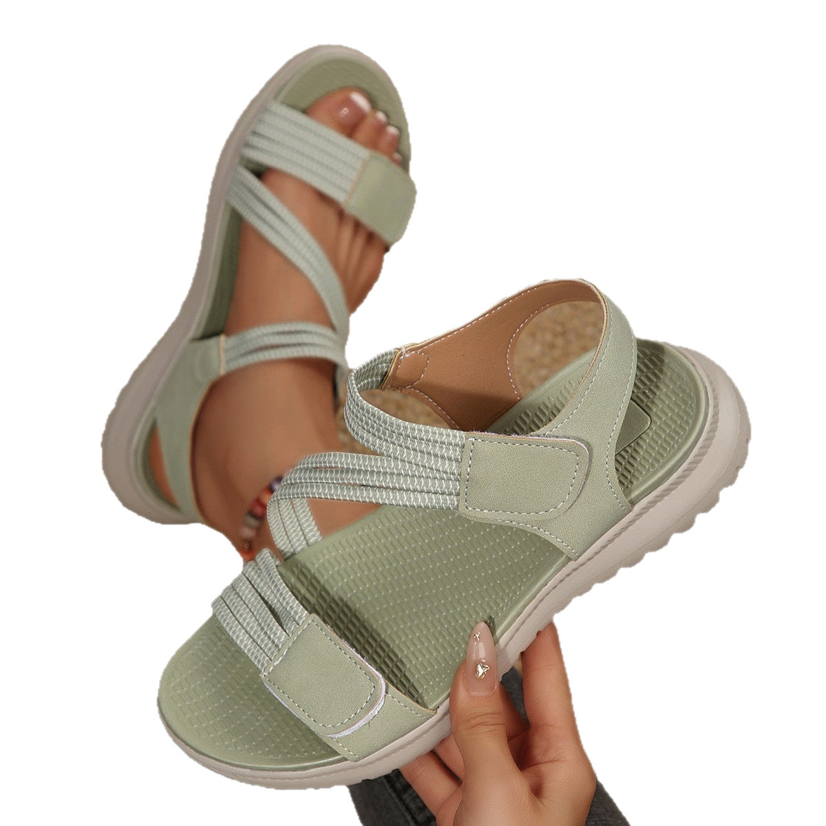 Damen Komfortable Freizeitsandalen mit verstellbarem Riemendesign