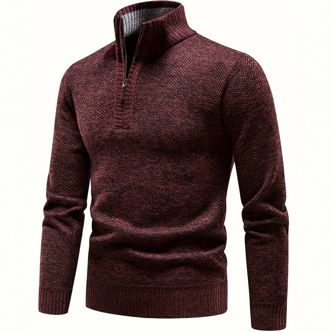 Herren Thermo-Strickpullover mit Stehkragen und Halbzip Shop Nory