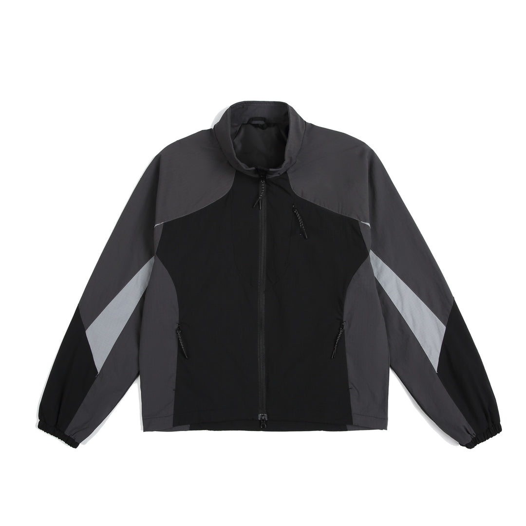 Unisex Leichte Windjacke mit hohem Kragen, Farbmix‑Paneelen und verstellbarem Saum Shop Nory