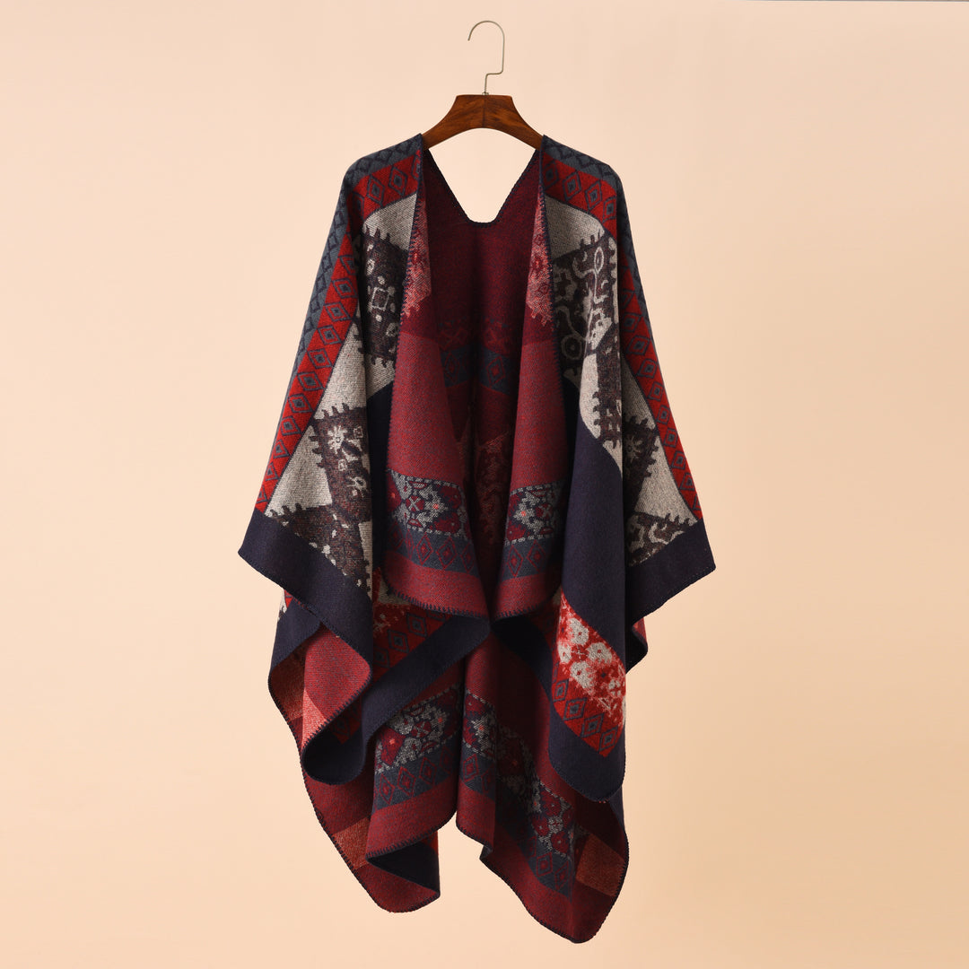 Damen Jacquard Poncho mit Paisley‑Muster Shop Nory