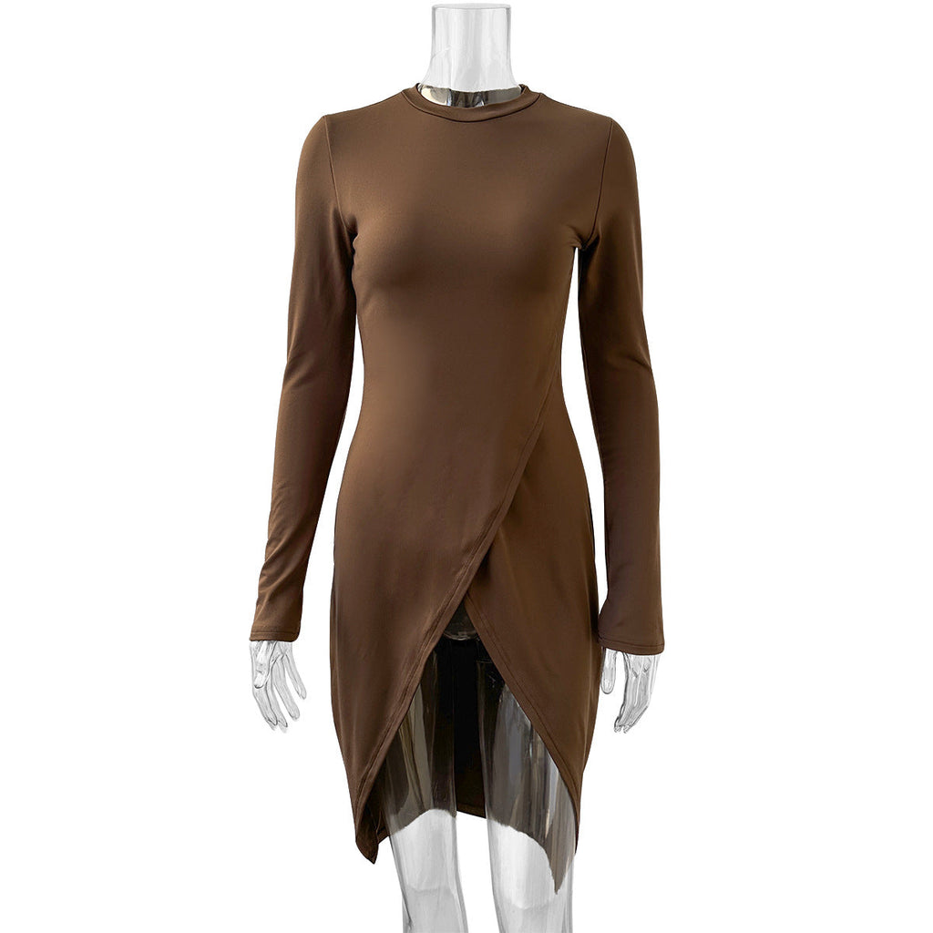 Damen eleganter Longsleeve mit raffinierter Wickeloptik Shopnory