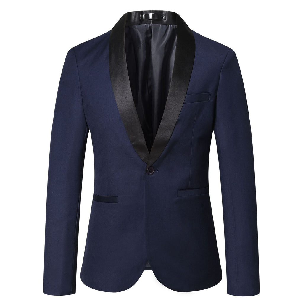 Herren eleganter Smoking-Blazer mit satinierter Reversbesatz