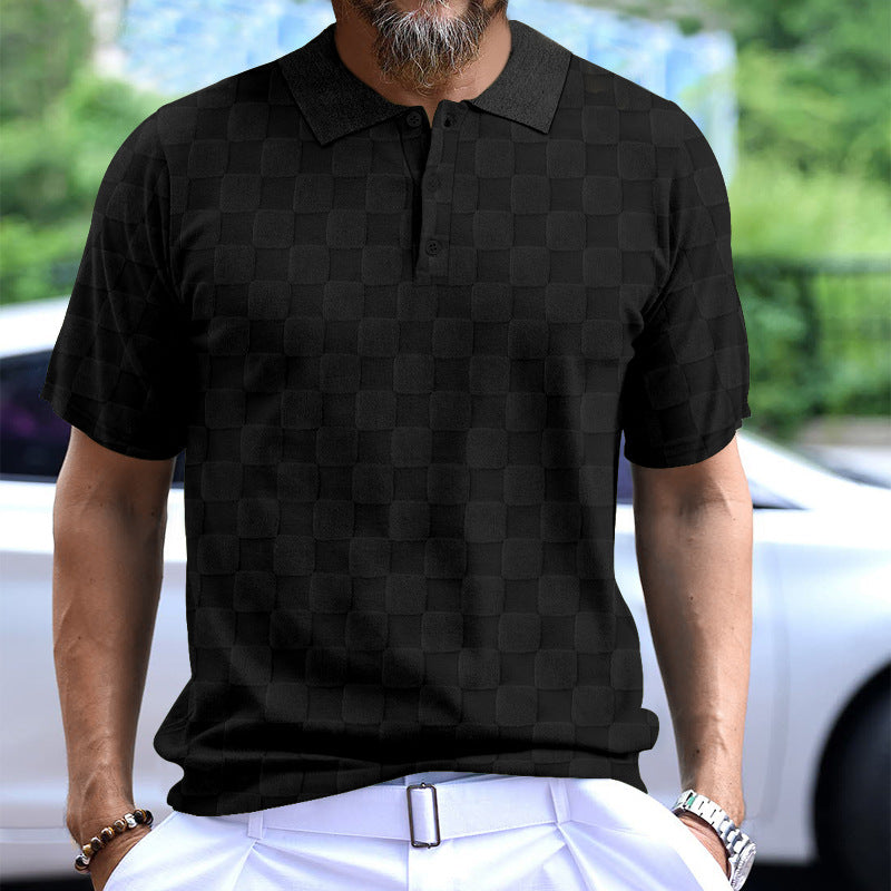 Herren Polo-Shirt mit strukturiertem Design und komfortablem Stehkragen