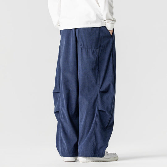 Herren Weit geschnittene Cordhose mit Bundfalten, Tunnelzug und lässiger Baggy‑Silhouette Shop Nory