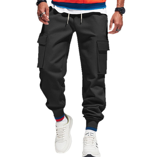 Herren Cargo-Jogginghose aus Sweat mit elastischem Bund, Kordelzug, aufgesetzten Klappentaschen & gerippten Bündchen Shop Nory
