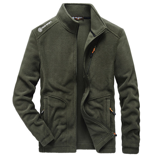 Herren Microfleece-Outdoorjacke mit Stehkragen, durchgehendem Reißverschluss und Ziptaschen Shop Nory
