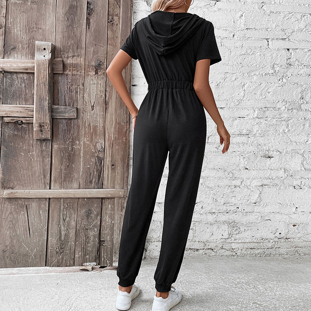 Damen Kapuzenoverall mit praktischem Reißverschluss und elastischem Bund