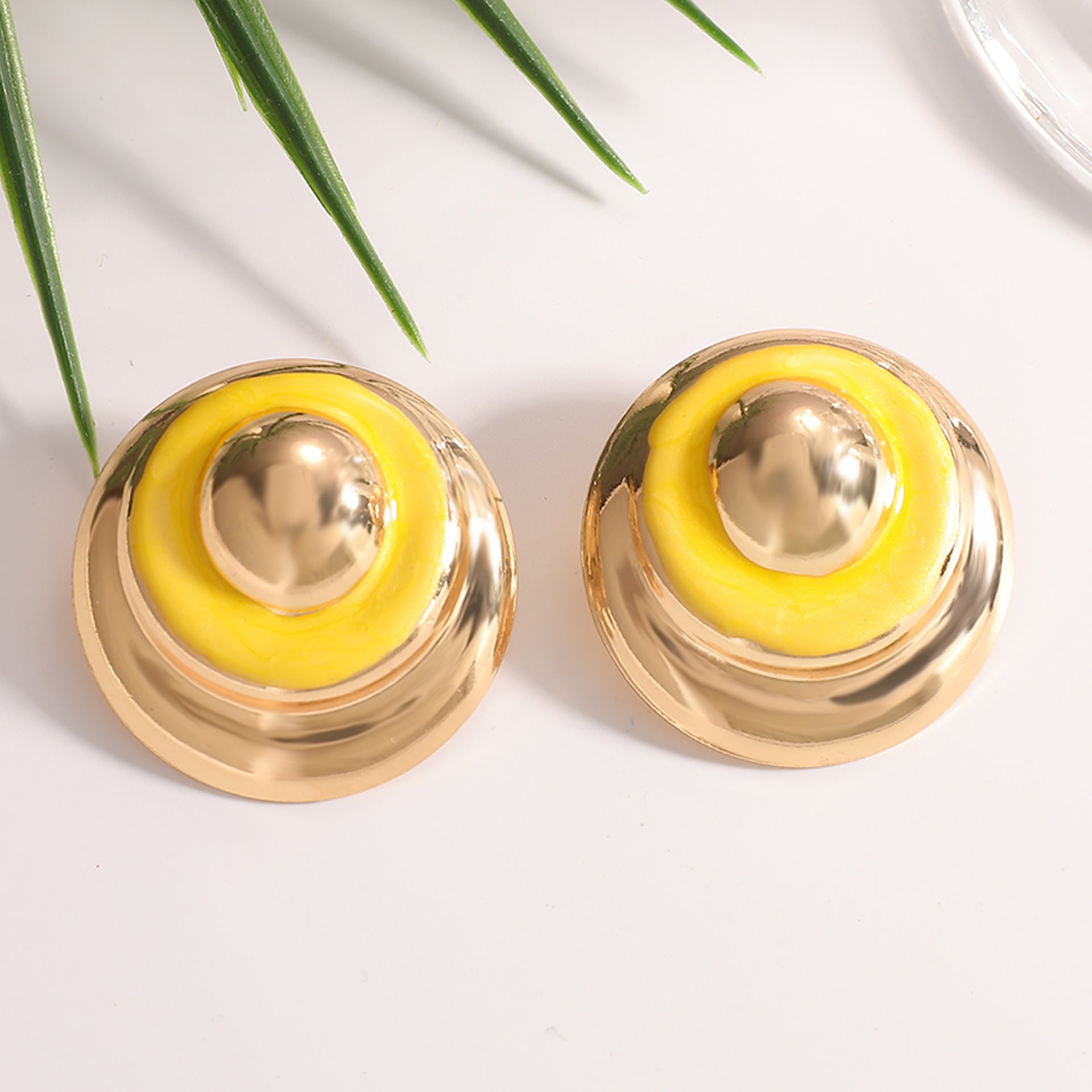 Damen Ohrringe mit glänzendem Kreisen und kunstvoller Farbgestaltung Shop Nory