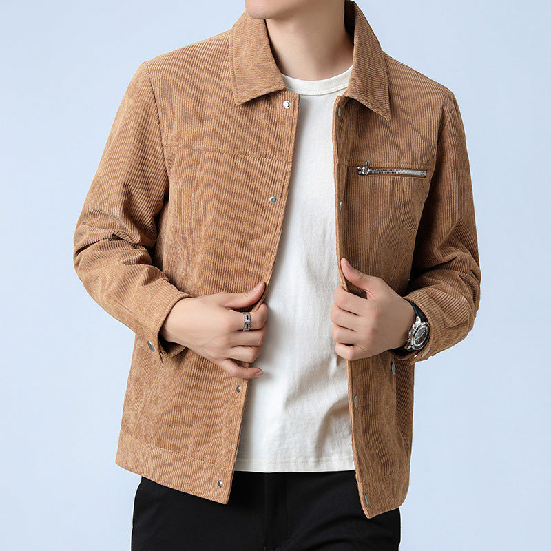 Herren Cord‑Overshirt aus Breitcord mit Druckknopf‑Front und Zipper‑Brusttasche Shop Nory