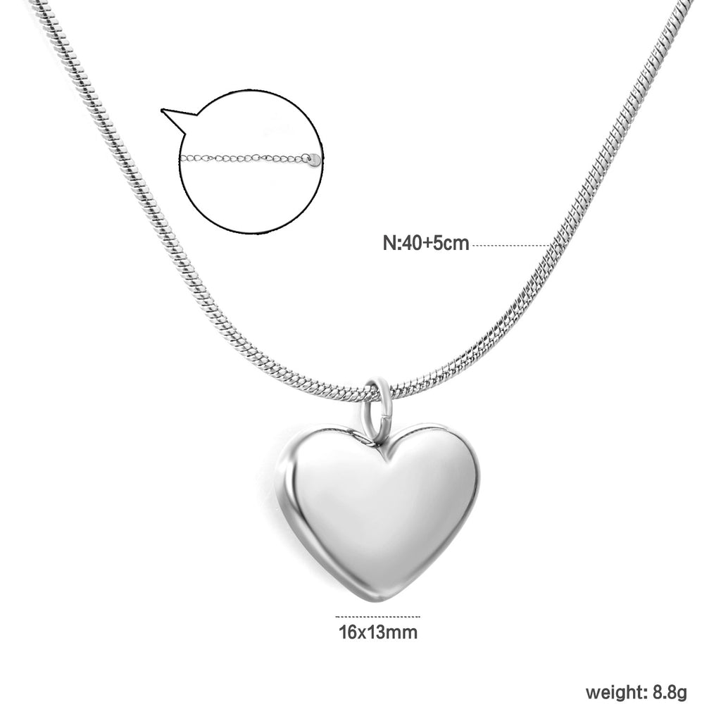 Damen Halskette mit herzförmigem Anhänger aus hochwertigem Edelstahl Shop Nory