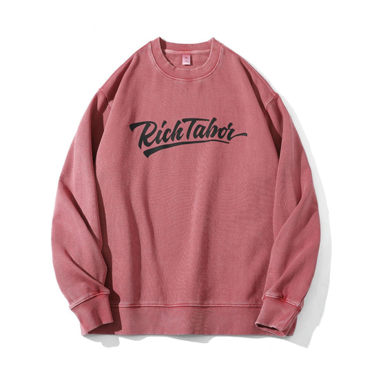 Unisex Locker geschnittener Baumwoll‑Fleece Pullover mit Script‑Logo Shop Nory