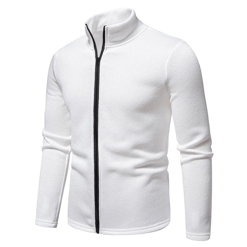 Herren Fleecejacke mit hoher Stehkragen und durchgehendem Reißverschluss