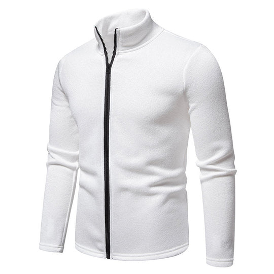 Herren Fleecejacke mit hoher Stehkragen und durchgehendem Reißverschluss