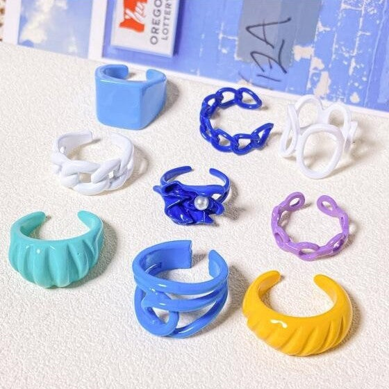 Damen modischer Ring aus hochwertigem Akrylmateriel mit kreativen Prägungen Shop Nory