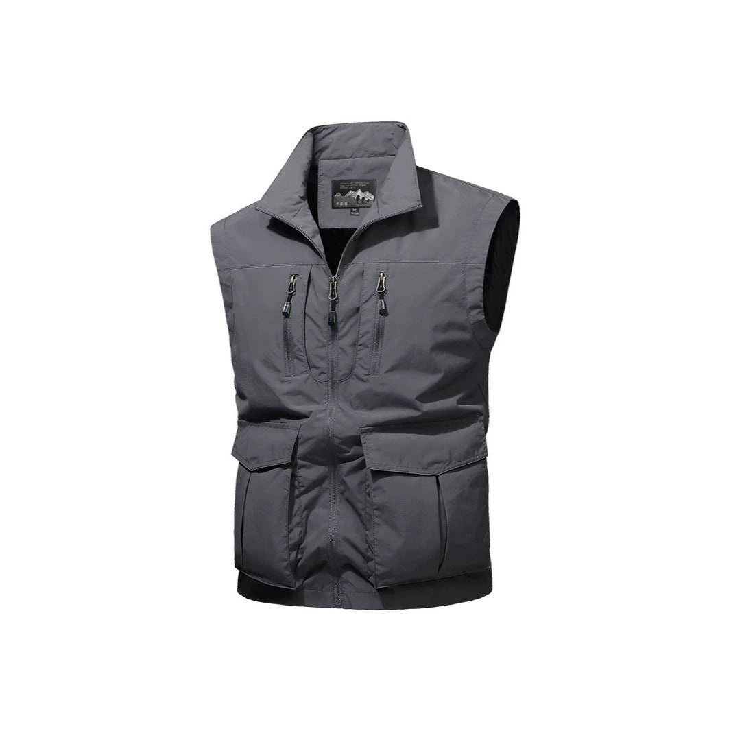 Herren Reise-Performance-Weste mit hohem Kragen, wasserabweisender Microfaser und Mehrfachtaschen Shop Nory