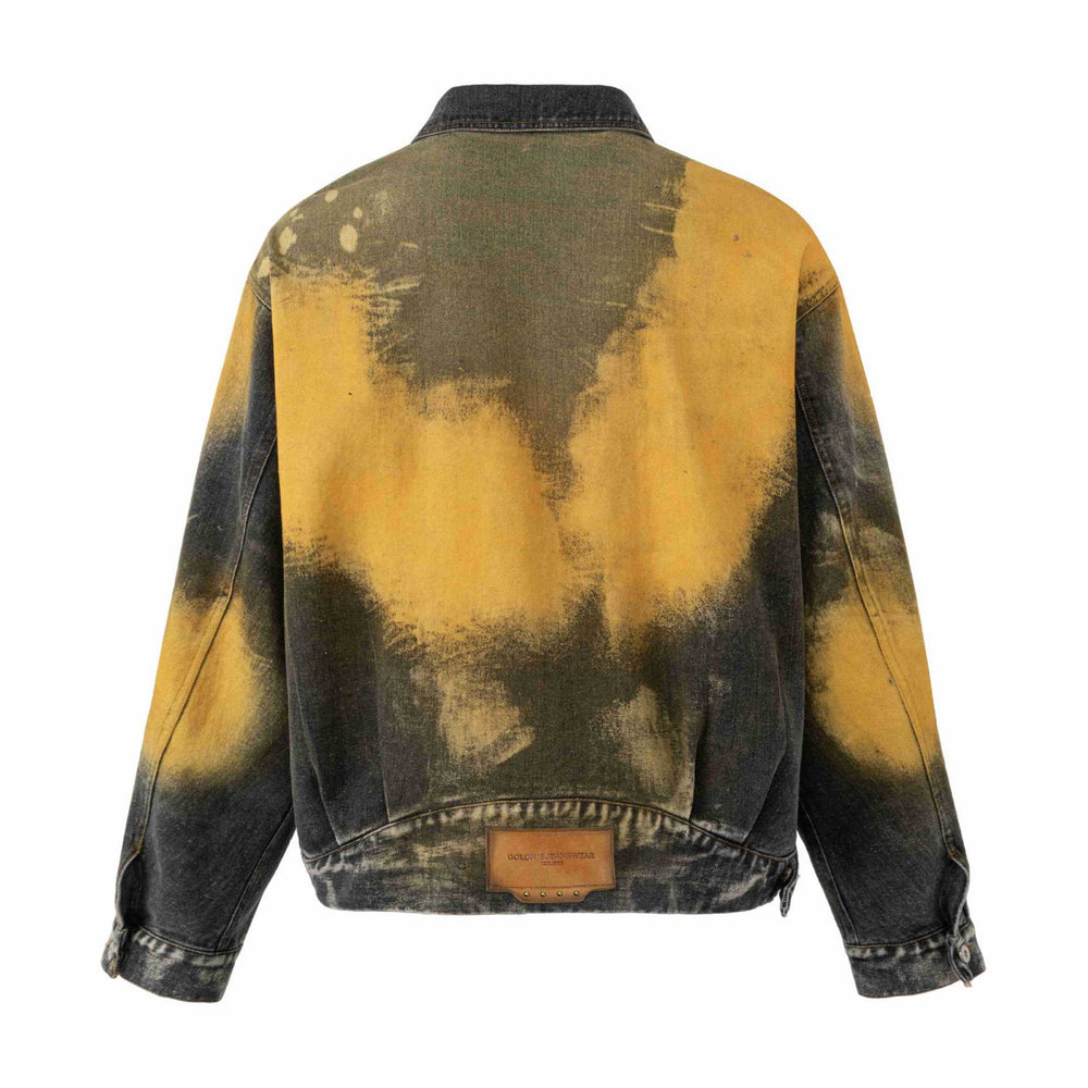 Herren Oversized Jeansjacke Vintage-gewaschen mit Splatter‑Effekt und verstellbarem Bund Shop Nory
