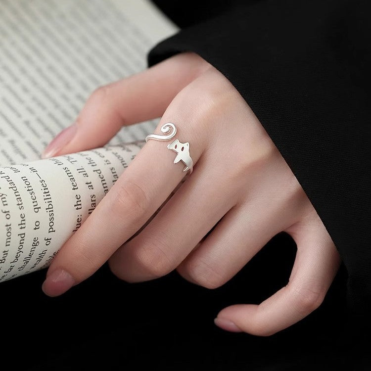 Damen Verspielter Katzenring mit elegantem Design Shop Nory