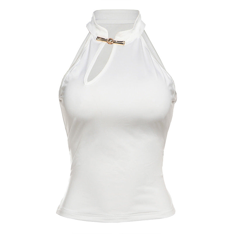 Damen Elegantes Haltertop mit modischer Schlitz-Detail