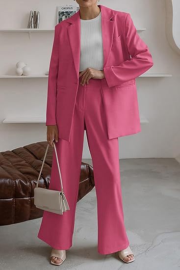 Damen nan Longblazer-Set mit kastiger Oversize-Silhouette, strukturierter Schulterpartie und hochtaillierter Palazzo-Hose Shop Nory