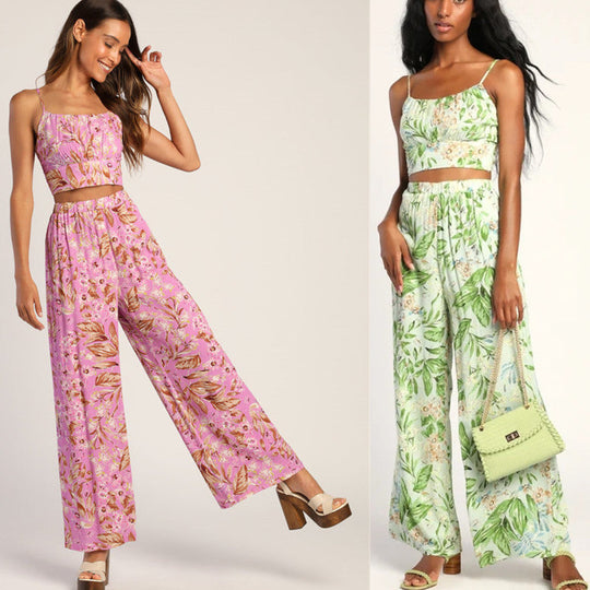 Damen luftiges Sommeroutfit mit floralem Print