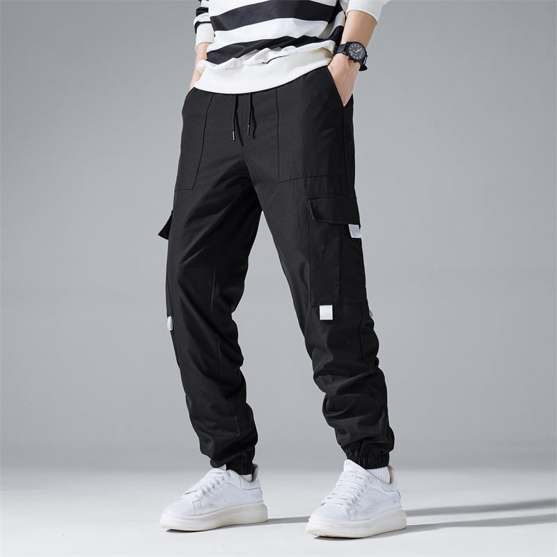 Herren Utility-Cargohose im Joggerstil mit Tunnelzugbund, elastischen Beinabschlüssen & Mehrfachtaschen Shop Nory