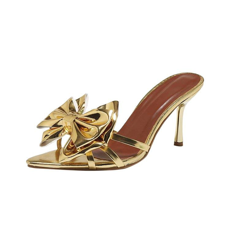 Damen elegante Pantoletten mit auffälligem Blumen-Design