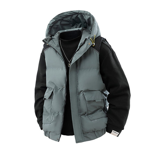 Herren Gesteppte Outdoor-Weste mit Kapuze, Cargo-Taschen und verstellbarem Saum Shop Nory