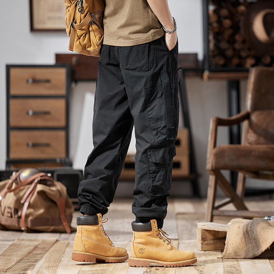 Herren Multitaschen-Cargohose mit Reißverschlusstaschen und elastischem Beinabschluss Shop Nory