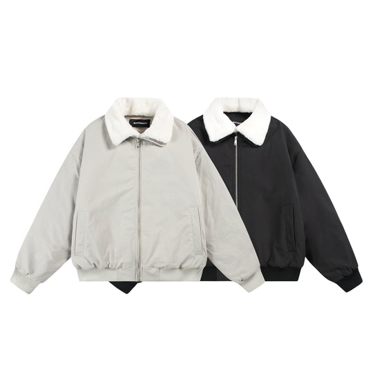 Herren Boxy Bomberjacke mit Teddykragen und geripptem Saum Shop Nory