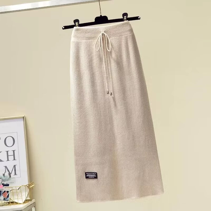 Damen Langer Midirock mit elastischem Bund Shop Nory