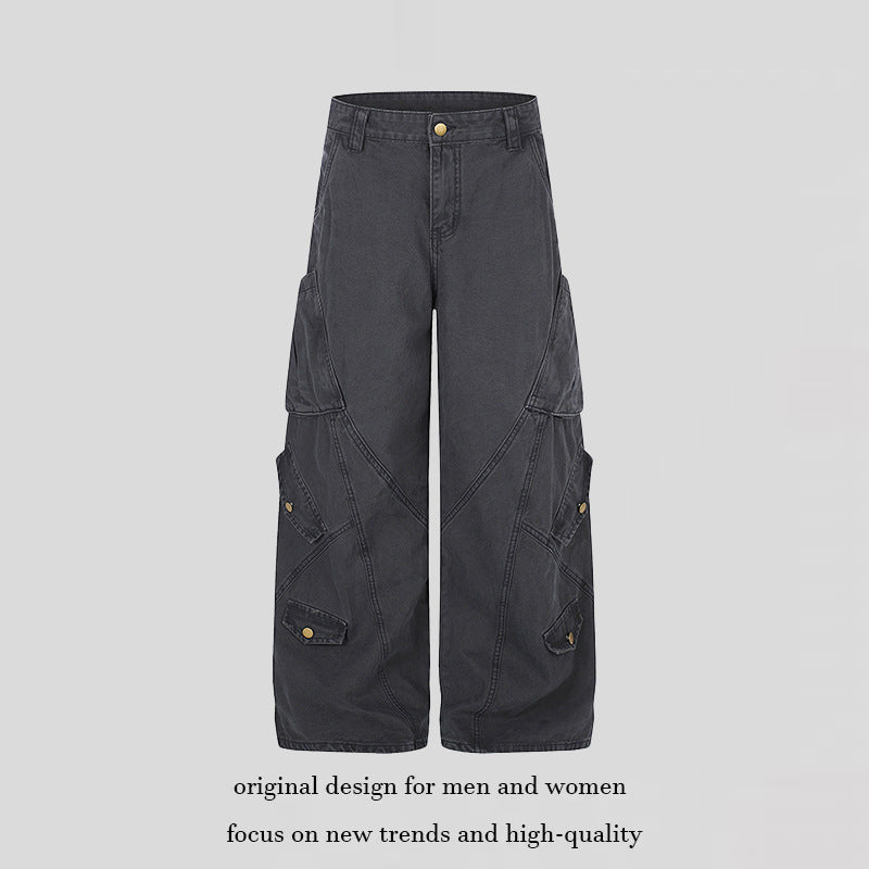 Damen Weite High‑Waist Cargo‑Culottehose mit Multi‑Taschen Shop Nory
