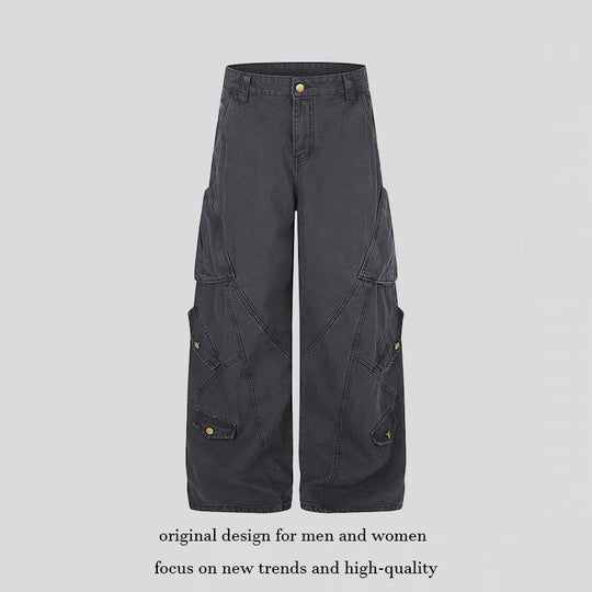 Damen Weite High‑Waist Cargo‑Culottehose mit Multi‑Taschen Shop Nory