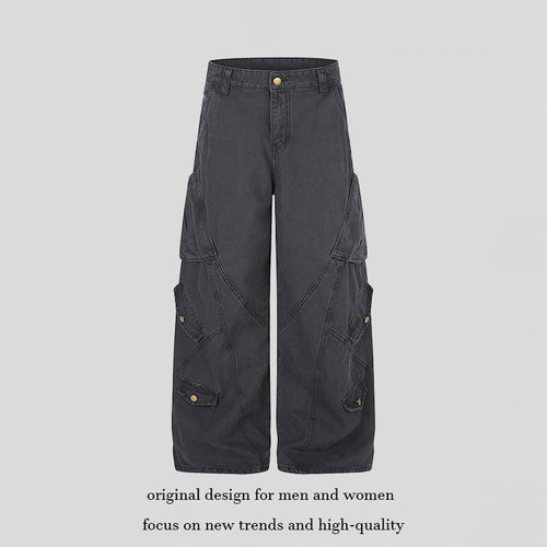 Damen Weite High‑Waist Cargo‑Culottehose mit Multi‑Taschen Shop Nory