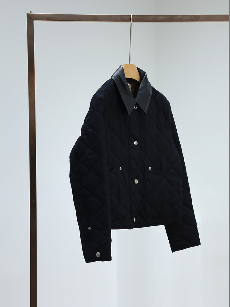Damen Steppjacke mit hochwertigem Lederkragen Shop Nory