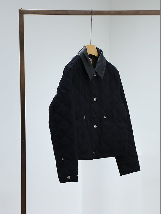 Damen Steppjacke mit hochwertigem Lederkragen Shop Nory