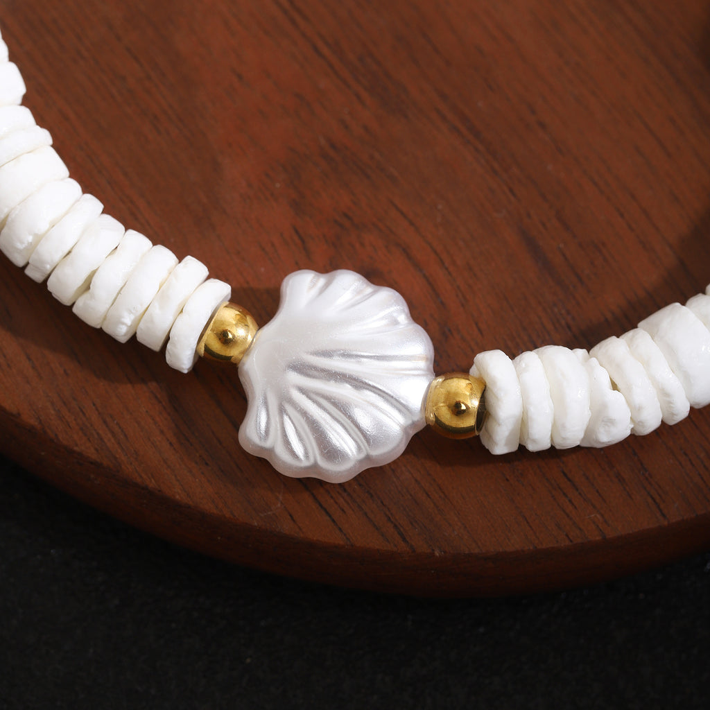 Damen Perlenarmband mit klassischem Muscheldesign Shop Nory