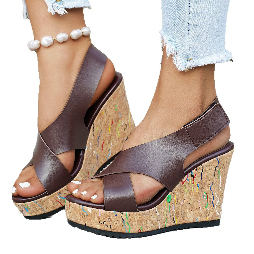 Damen Wedge-Sandalen mit komfortabler Korksohle und modischem Design